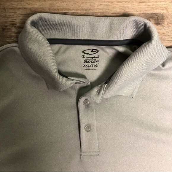 Mens Champion Duo Dry Gray Polo Size XXL TTG - Picture 2 of 4